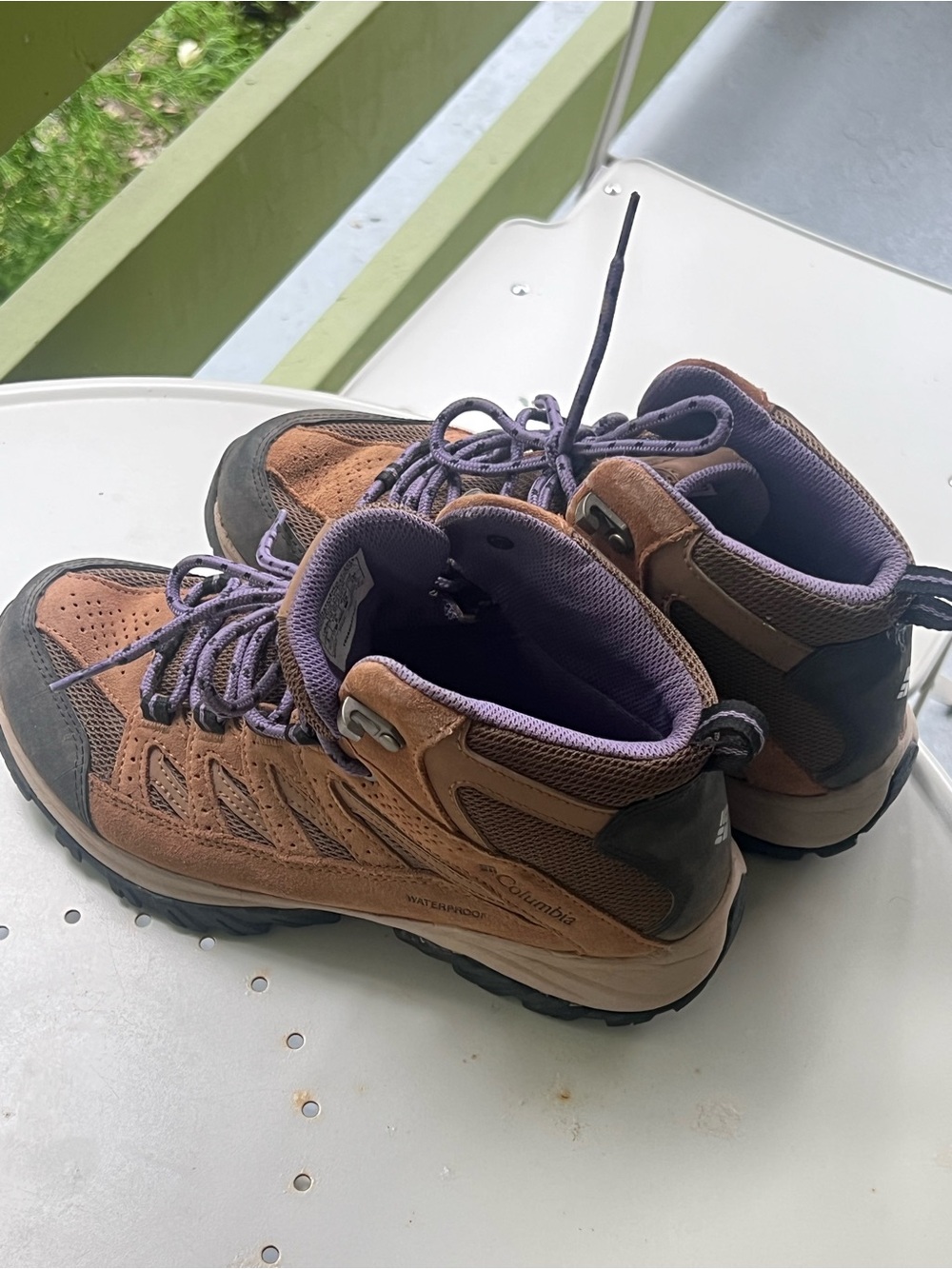 Columbia Brown and Purple Women's Waterproof Hiking Boots